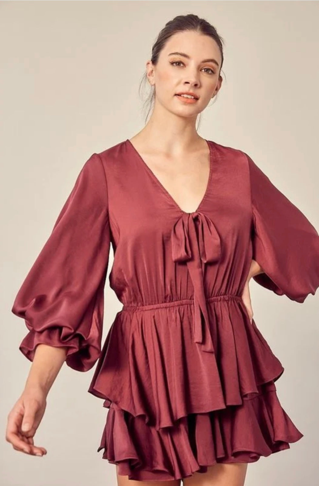 SATIN RUFFLE ROMPER