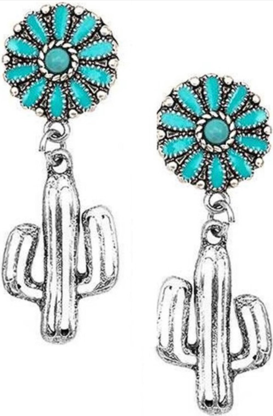 TURQUOISE CACTUS EARRINGS