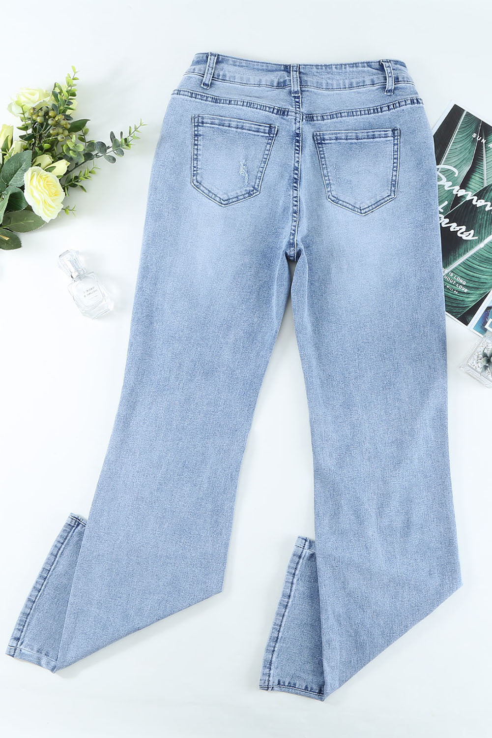 Reese Jeans - Light Washed Wide Legs High Waist Jeans